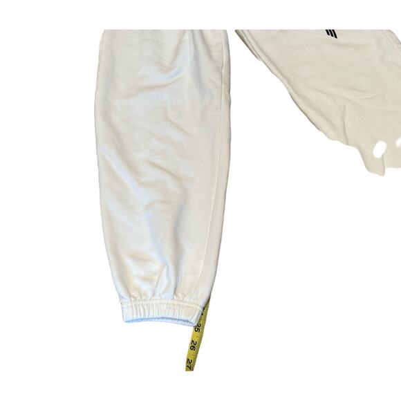 7 Days Active Small Unisex White joggers 100% Organic Cotton Sweatpants comfy - Picture 7 of 7